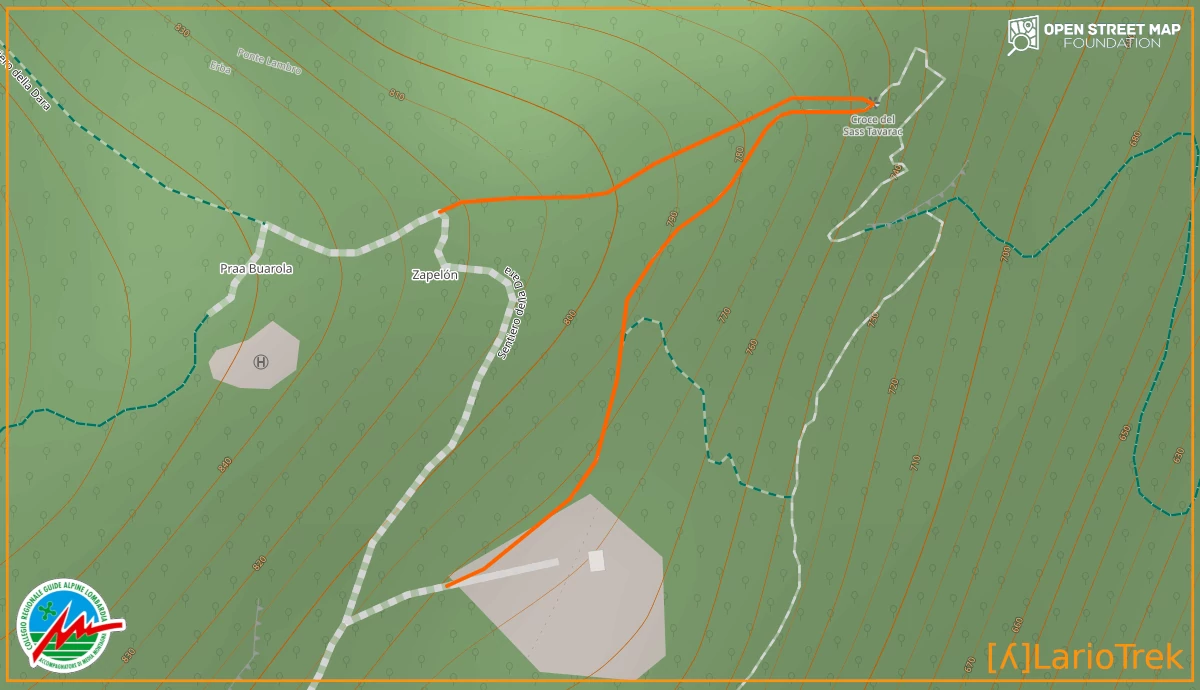 Itinerari di tipo E che portano alla cima del Sass Tavarac