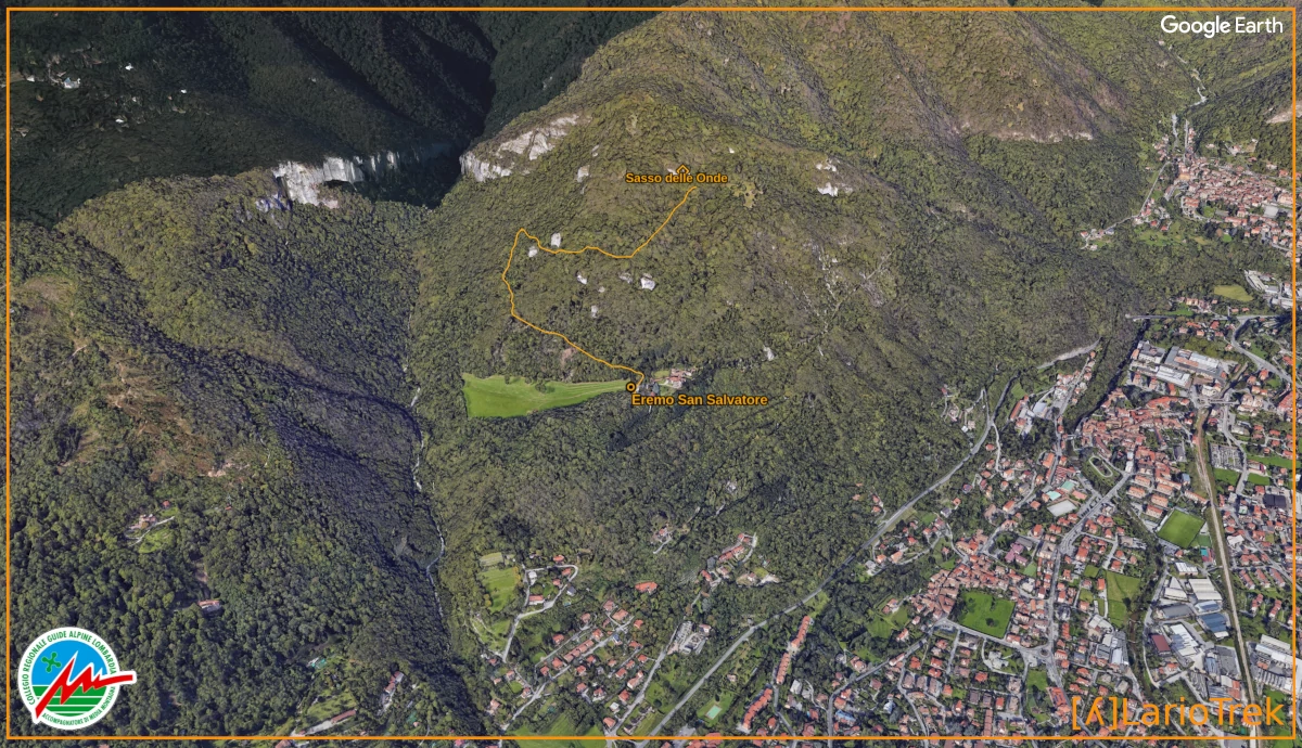 Percorso per il Sasso delle Onde Percorso per il Sasso delle Onde